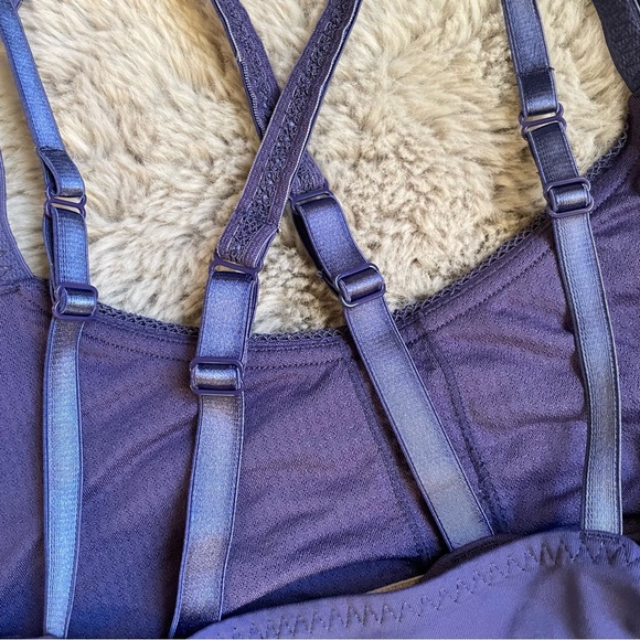 Lululemon Warrior 1 Double Strap Yoga Workout hot Tank Top size 4 purple layered - Picture 5 of 15